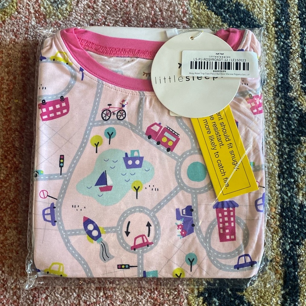 Little sleepies rosy road trip 3T nib